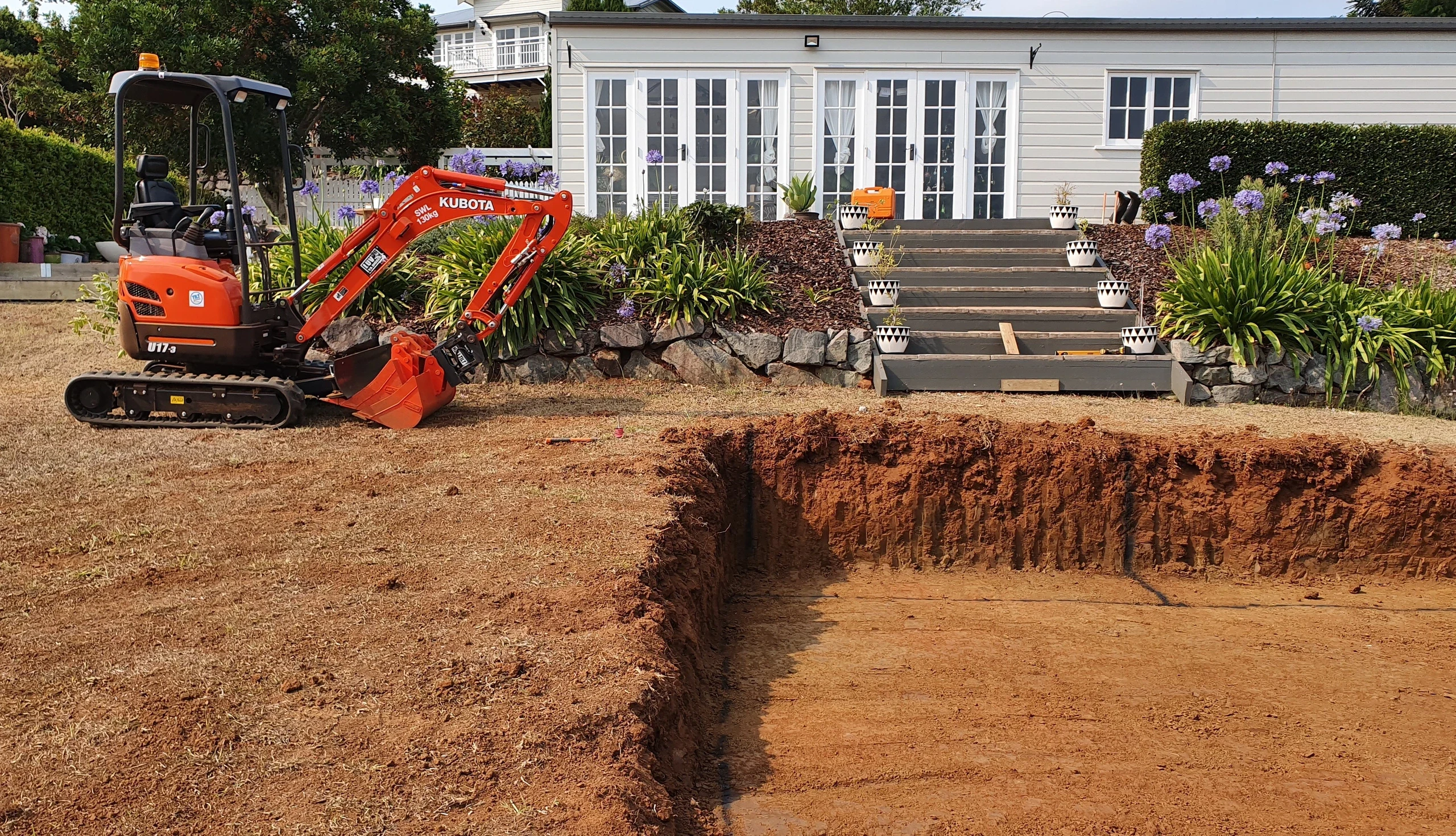 Tilt Excavations excavator working on a residential site